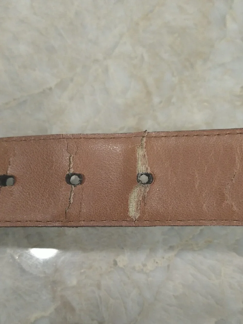 Brown Croc-Embossed Leather Belt with Gold Buckle